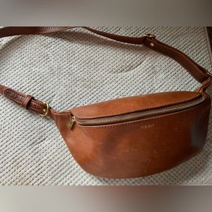 FOUNT leather Harmon Belt Bag-Hazelnut color